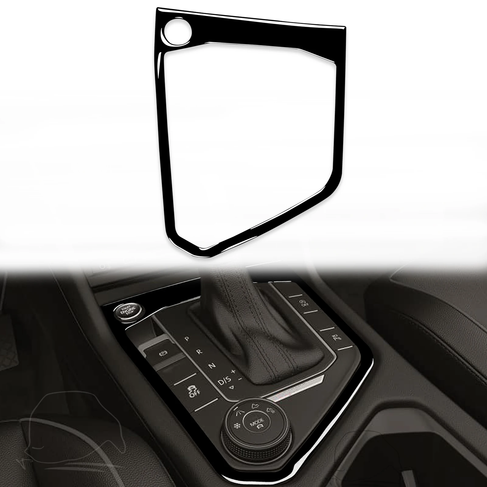 

Аксессуары для Volkswagen Tiguan 2017-2020, автомобильные пластиковые черные внутренние центральные переключатели передач, декоративные наклейки