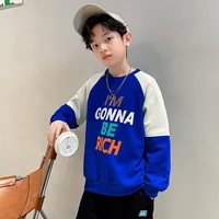 kids sweatshirts cotton letter print long sleeve t shirts boys teen o neck bottoming shirts children pullover 6 8 10 12 13 14 y