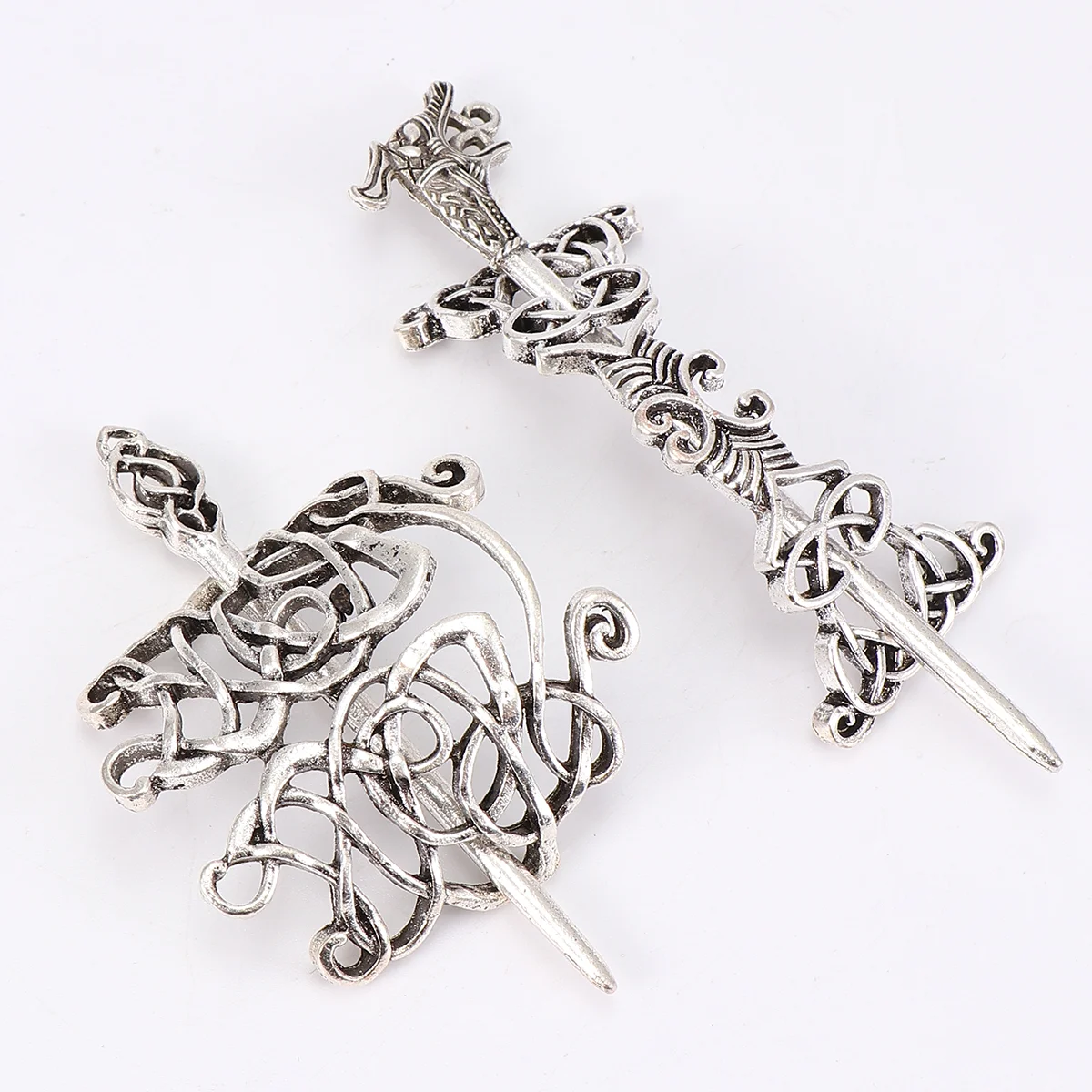 

Hair Accessories Celtic Vintage Viking Women Clip Hairpins Clips Renaissanceknot Alloy Silverbun Sticks Hanfu Chinese Cuff