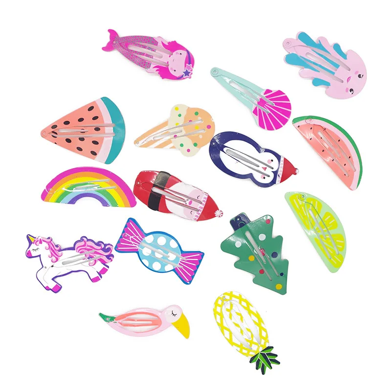 

1pc Korean Kawaii Cartoon Fruit Hairpins Print Baking Paint Hair Clips for Baby Girls Children Headwear Kids Hair Accessories