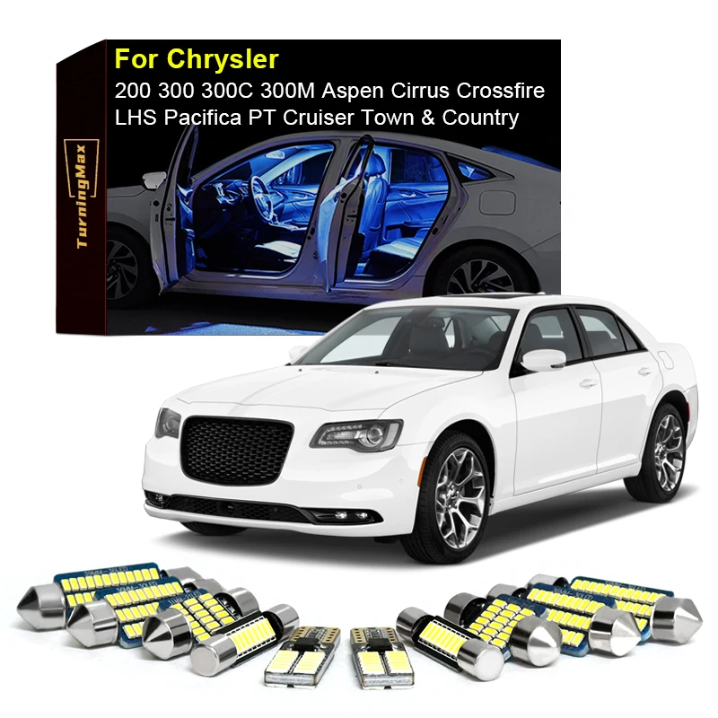 Canbus Interior Lights LED Bulb Kit For Chrysler 200 300 Aspen Cirrus Crossfire LHS Pacifica PT Cruiser Town Country Indoor Lamp