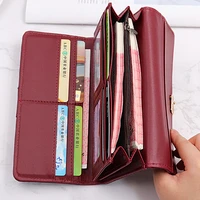 wallets for women coin purses multi card position mid length clutch fashionable all match three fold buckle womens wallet