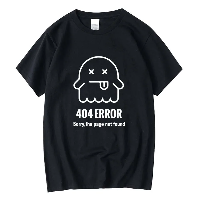 

FPACE top quality 100% cotton men T shirt summer loose knitted 404 problem men tshirt o-neck funny male t-shirt tops tee shirts