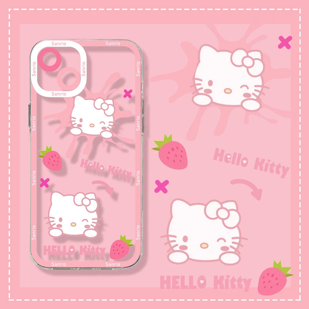 

Sanrio Hello Kitty Transparent Phone Case For Xiaomi Mi 13 12 11 10 lite 11i 12S Poco M3 M4 F3 MIX 3 4 Pro Ultra 5G 4G Cover
