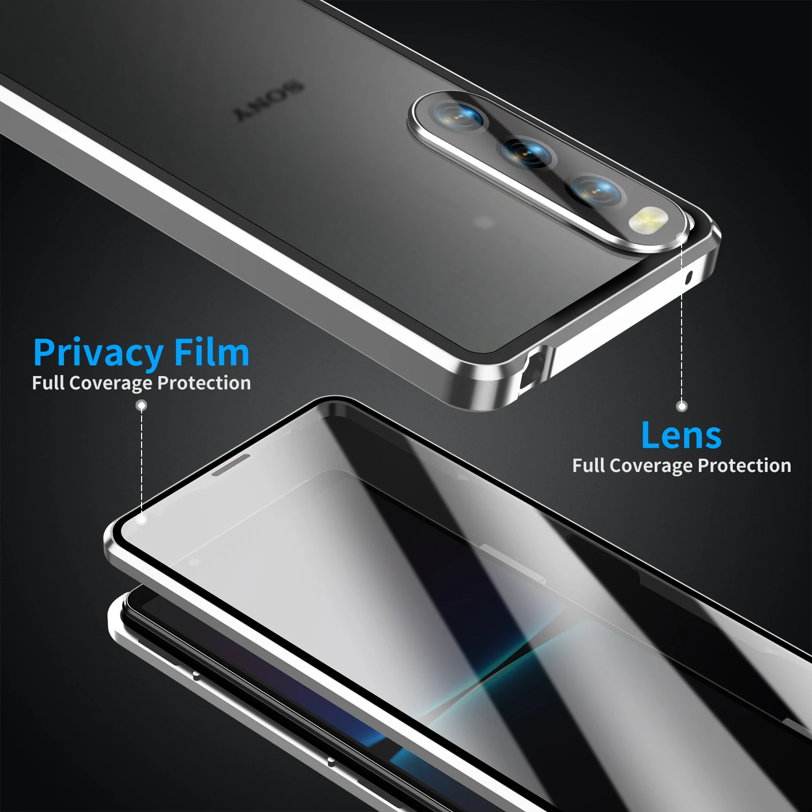 Металлический магнитный чехол 360 для Sony Xperia 10 1 5 V IV III HD рамка из закаленного