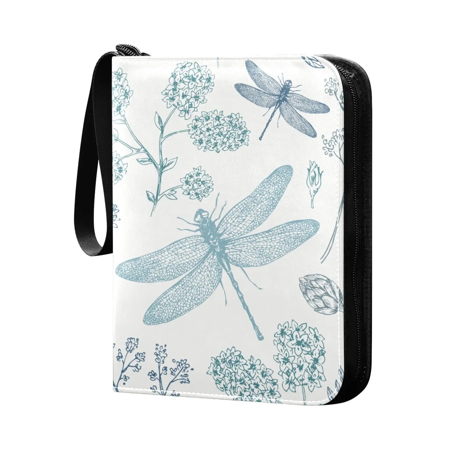 Папка для карт со стрекозой и цветами 4 кармана 400 дюйма