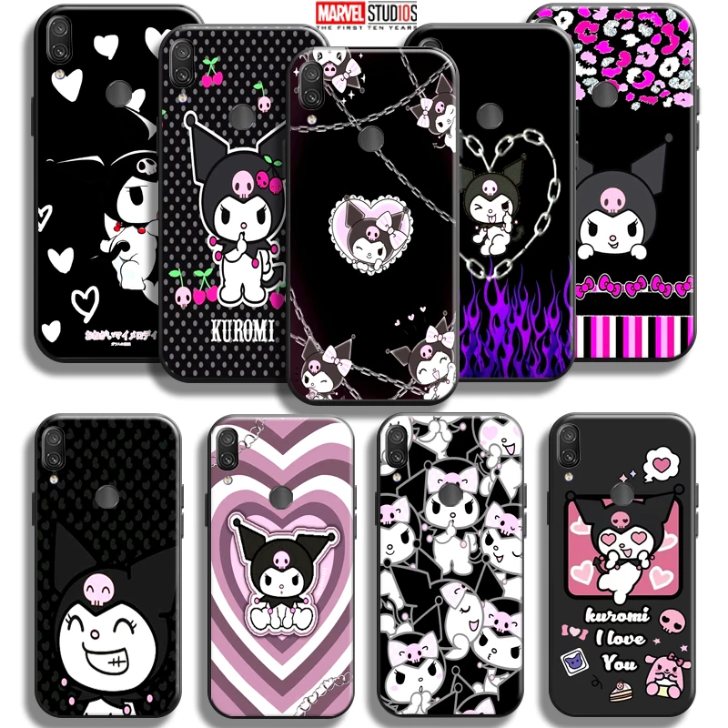

Милый мультяшный Sanrio Kuromi для Xiaomi Redmi Note 7 7S Pro для Redmi 7 7A чехол для телефона мягкий черный задний Чехол из жидкого силикона