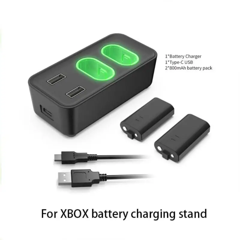 

Long Duration Wireless Game Controller Portable High Quality Charging Stand Abs Dual Battery Charging Stand High-capacity Black