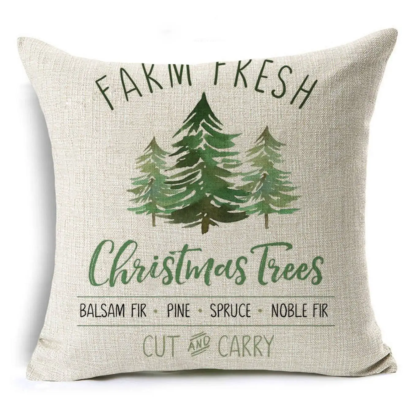 

Cartoon watercolor Christmas pillowcase linen decoration Christmas gift cushion cover suitable for car sofa pillowcase