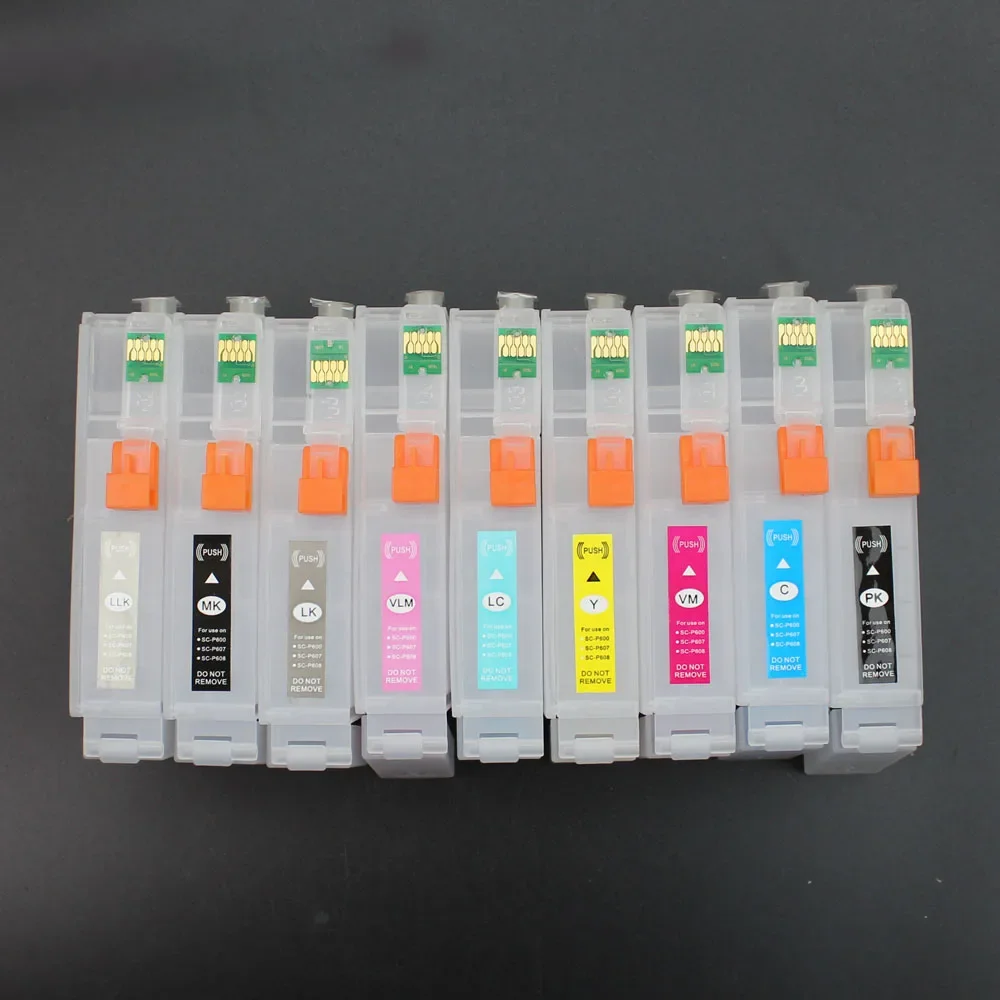 9 шт. 80 мл T157 T1571-T1579 сменные картриджи совместимые с принтером Epson Stylus Photo R3000 чипом