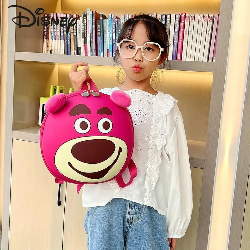 Disney Strawberry Bear New Children's Backpack Cartoon Fashion Student School Bag Multi Functional High Capacity Girls' Backpack