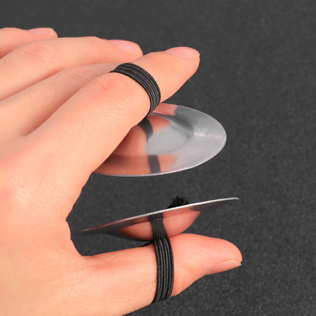 6pcs Musical Instrumen Iron Finger Cymbals Percussion Dancing Props Instrument (Silver)