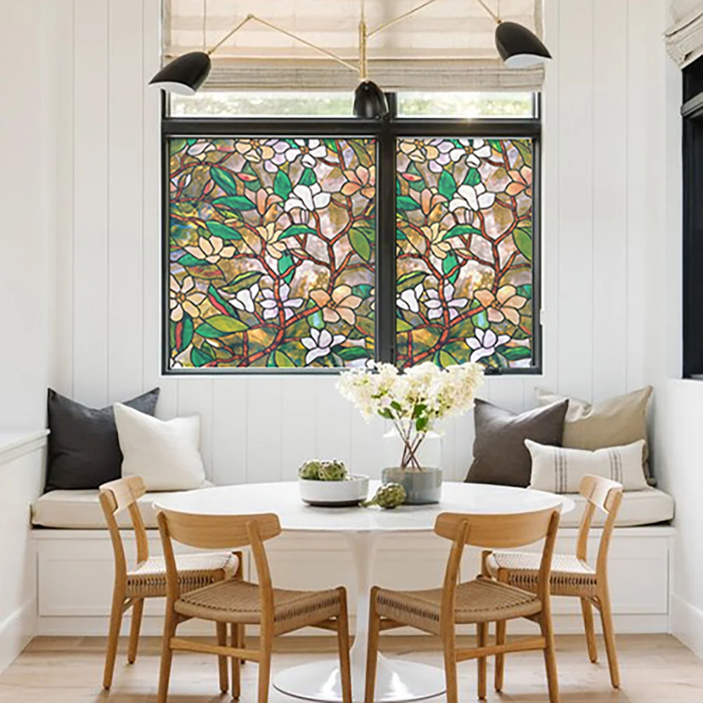 Магнолия витражное окно пленка для дома статическая липкая конфиденциальность