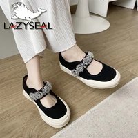 lazyseal women vercle crystal design round toe casual canvas shoes womens shallow mouth leopard print breathable flat shoe