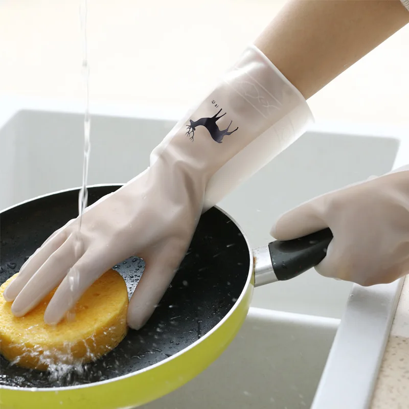 

Waterproof Housework Cleaning Gloves Kitchen Cleaning Latex Laundry Dishwashing Gloves Wear Resistant Rubber Gloves