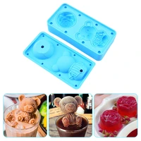 ice cube maker bear shape ice sculpture mold chocolate ice cream diy mould for whiskey wine cocktail party bar creative tools