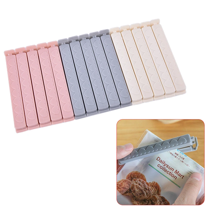 

5PCs/Pack Storage Food Snack Plastic Bag Sealing Clips For Food Portable Plastic Packages Clamp Pegs Kitchen Accessories Sealer