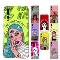 aesthetic devil woman bad girl painted phone case soft silicone case for huawei p 30lite p30 20pro p40lite p30 capa