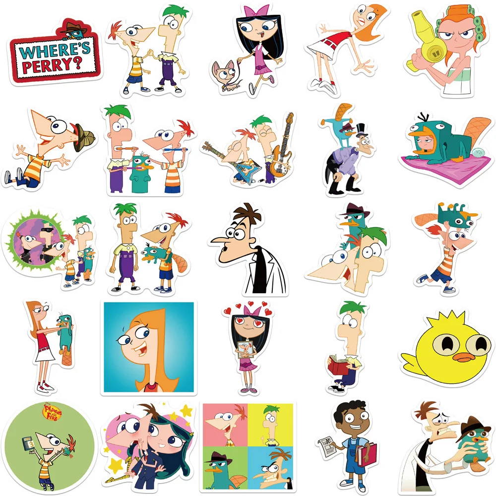 10/30/50pcs Disney Phineas and Ferb Cartoon Stickers Laptop Motorcycle Luggage Skateboard Car Graffiti Sticker Decal Kids Toy images - 6