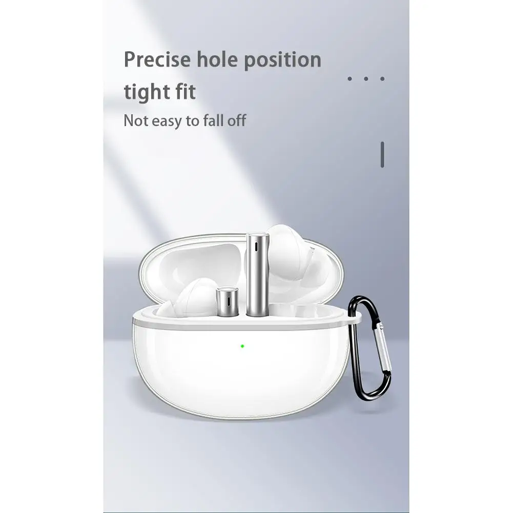 

Soft Transparent Silicone Case For Realme Buds Air 3 Wireless Bluetooth Earphone Protective Cover With Carabiner