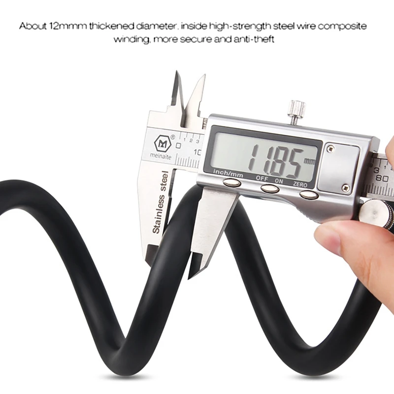 Замок для велосипеда ULAC 110 дБ Электронная сигнализация стальной трос защита от