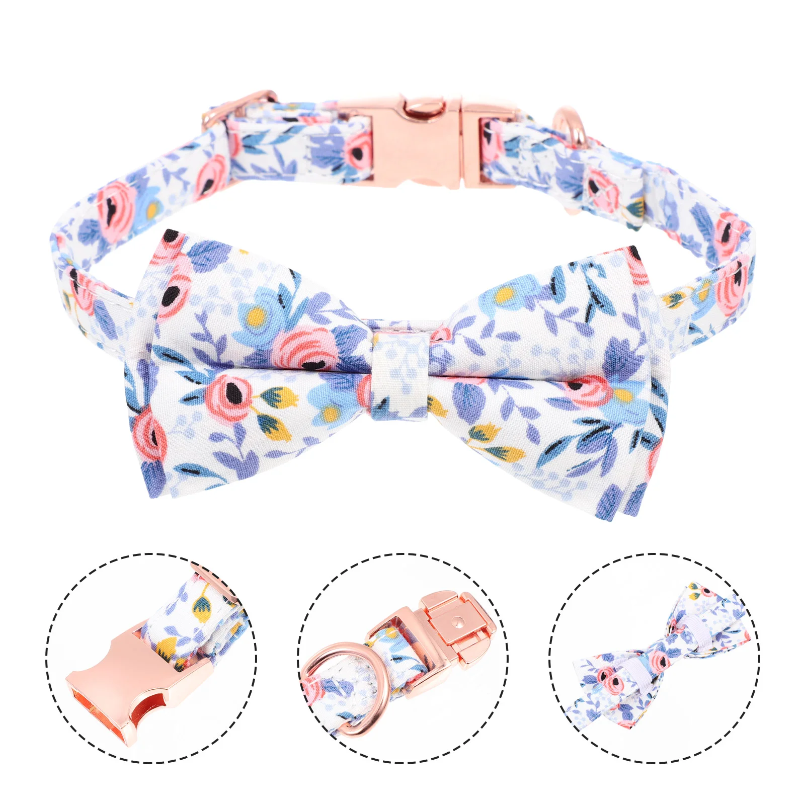 

Pet Bow Tie Collar Decorative Pet Collar Cat Dog Collar Flower Design Collar with Metal Buckle