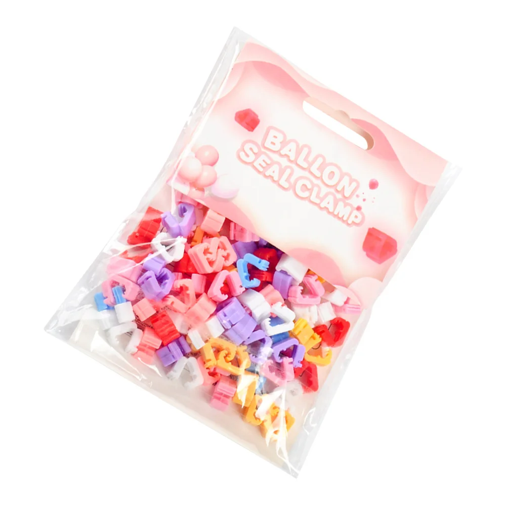 

100pcs Balloon Clips Plastic Balloons Sealing Clamps Birthday Party Supplies