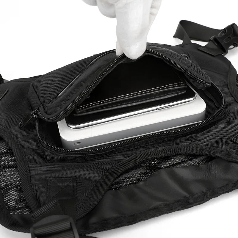Fashion Trendy Tactical Vest Bag Men's Vest Bag Multifunctional External Wear Chest Bag Large Capacity Waterproof Vest Pack