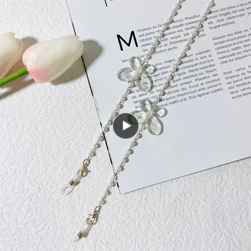 

Metal Glasses Chain Multifunction Mask Rope Mask Lanyard Eyewear Cord Face Mask Chain Beads Flower Butterfly Anti-lost