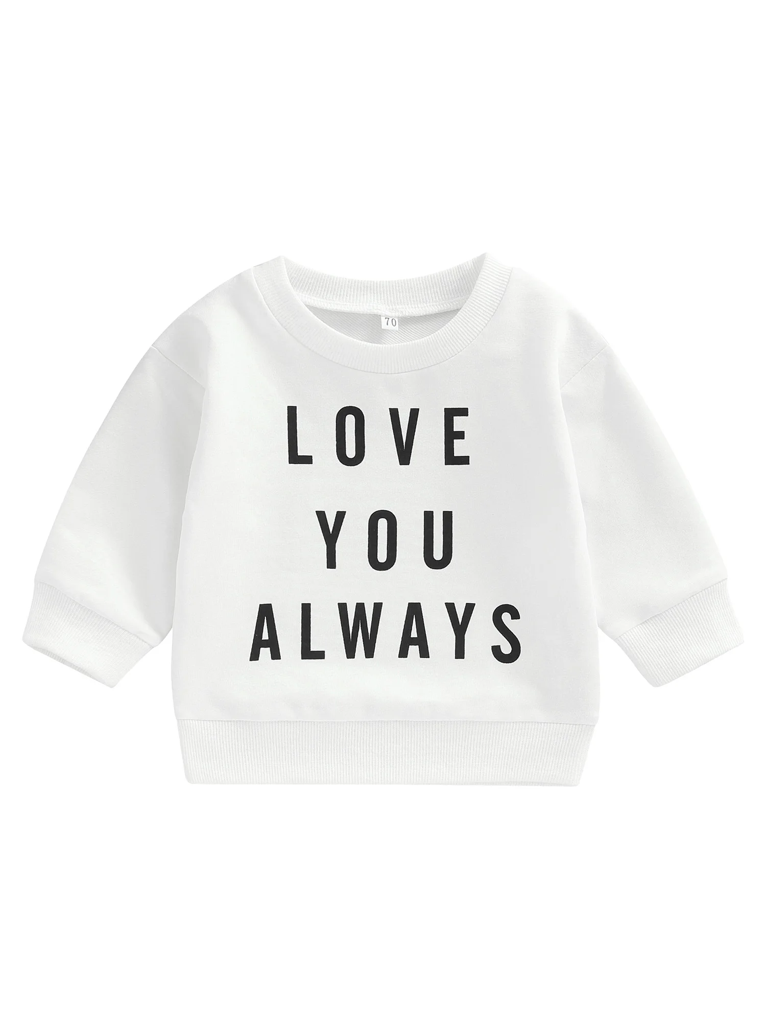 

Toddler Baby Boys Girls Clothes Letter Printed Long Sleeve Pullover Crewneck Sweatshirt Warm Fall Winter Tops