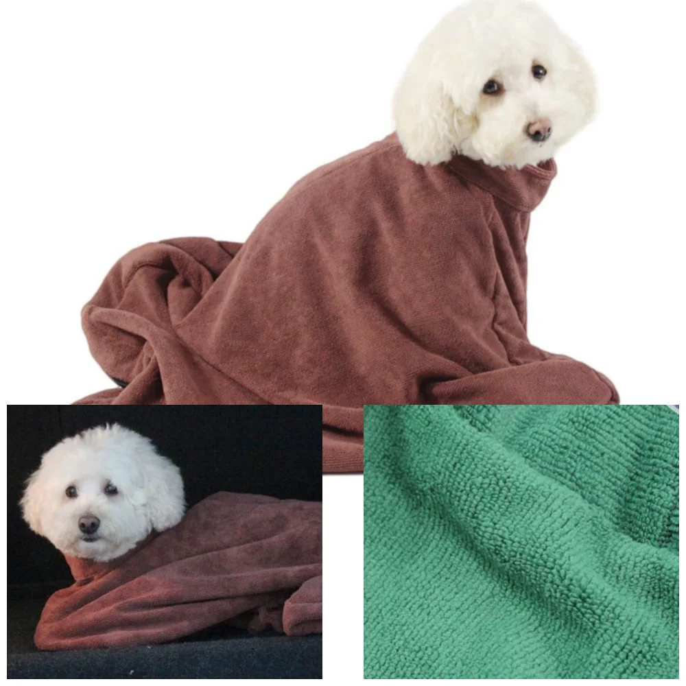 Dog Bathrobe Super Absorbent Dog Bathing Suit for Small Medium Large Dogs Cats Quick-Drying Bath Towel Dog Winter Warm Clothes