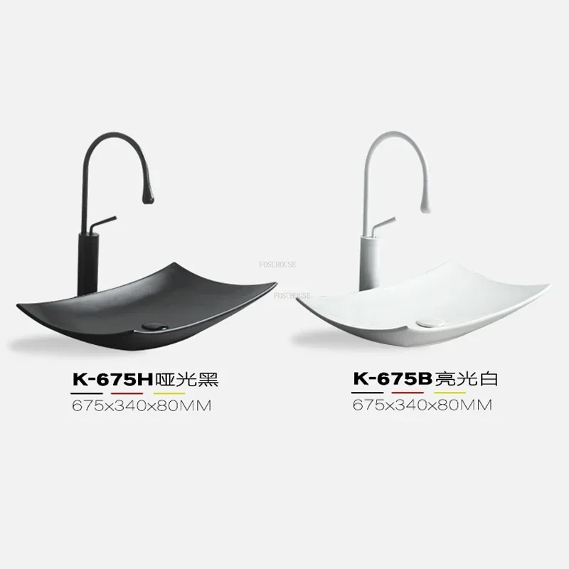 Скандинавская матовая черная раковина для ванной комнаты минималистичные