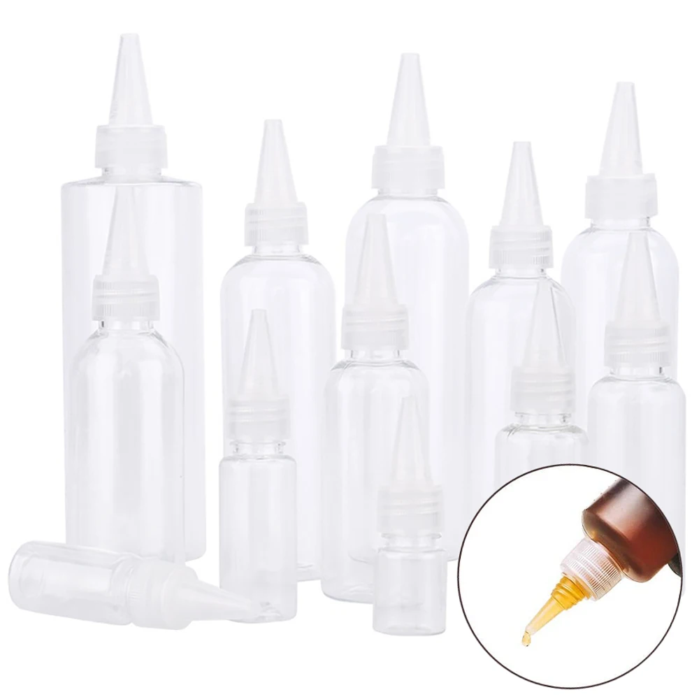 

Cap Sharp-mouth Container Plastic Clear Liquid Dispenser Empty Dropper Bottles Refillable Bottles Squeeze Bottles