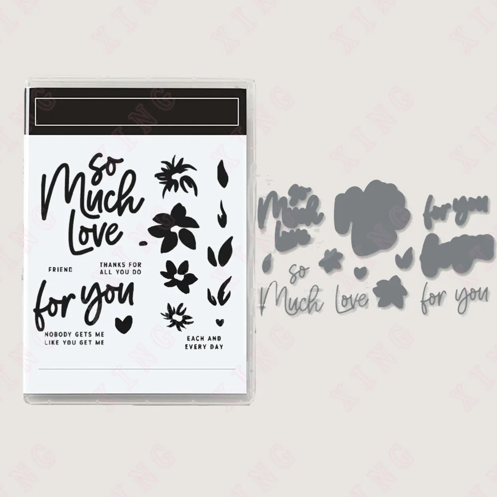 

So Much Love Fou You Clear Silicone Stamps New Christmas Metal Cutting Dies Diy Album Scrapbook Decoration Embossing Craft Mold