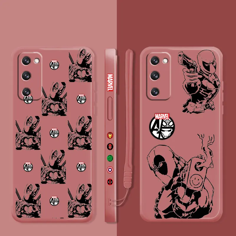 

Liquid Candy Phone Case For Samsung Galaxy S22 S21 S20 FE Ultra S10 S9 S8 Plus S10e Note 20 10 Lite Deadpool Love Gesture