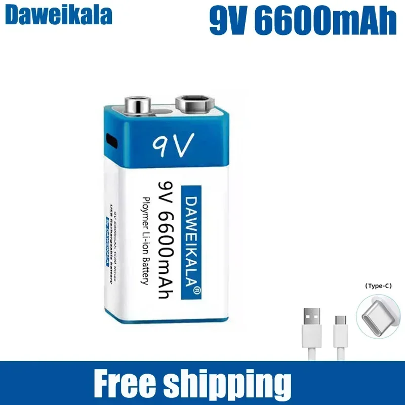 DAWEIKALA 9V6600mah литиевая перезаряжаемая батарея