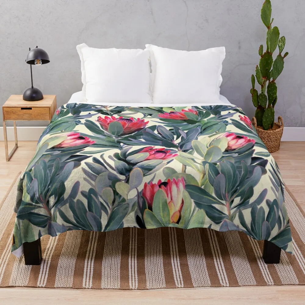 

Painted Protea Pattern Boho Cartoon Couch Large Soft Throw Blankets
