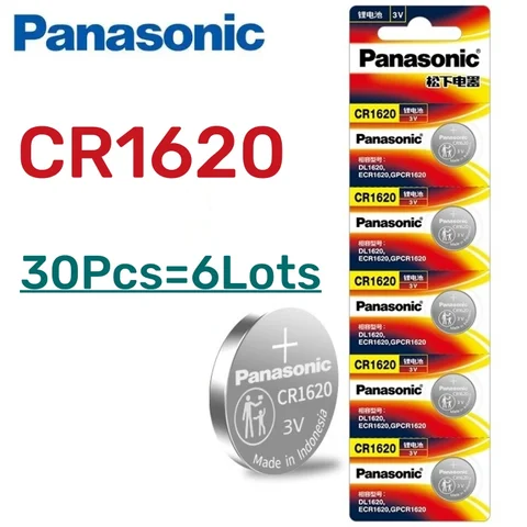 5-50 шт. оригинальная литиевая батарея PANASONIC CR1620 CR 1620 3 В для часов, калькулятора, часов, игрушки с дистанционным управлением, кнопки, монеты, ячейка