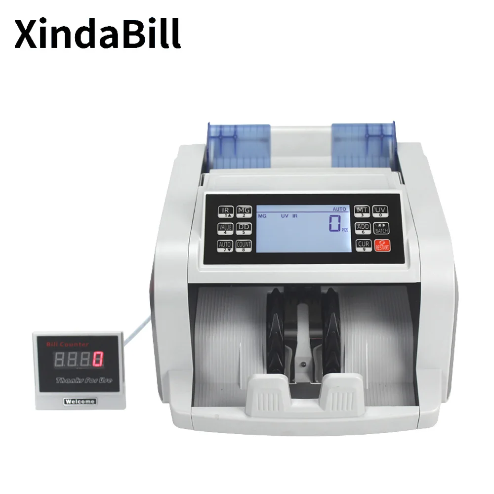 Xindabill 8850C Money Counter Machine USD EURO Banknotes Detector Mult-Currency Bill Counter with LCD Display Bank Cash UV/3MG