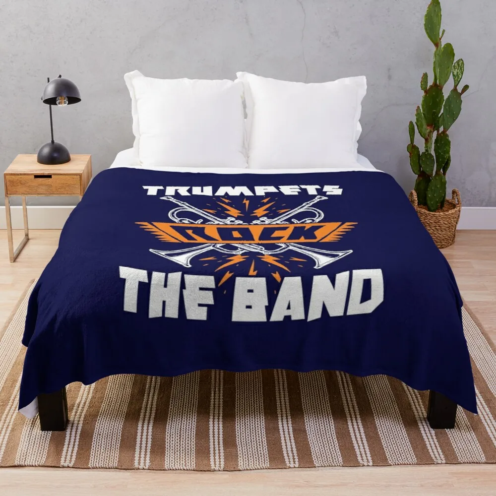 

Роскошное дизайнерское одеяло Trumpets Rock The Band, однослойное одеяло, роскошное утолщенное Флисовое одеяло, одеяло для дивана