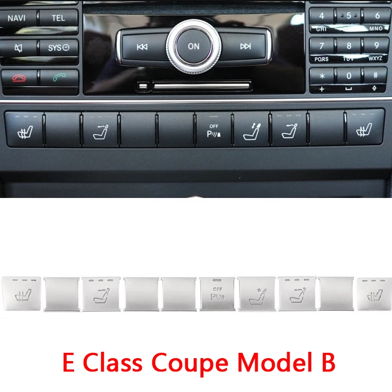 Car Center Console CD Panel Button Sequins Sticker Trim Decoration For Mercedes Benz E Class W212 E-Coupe Interior Accessories