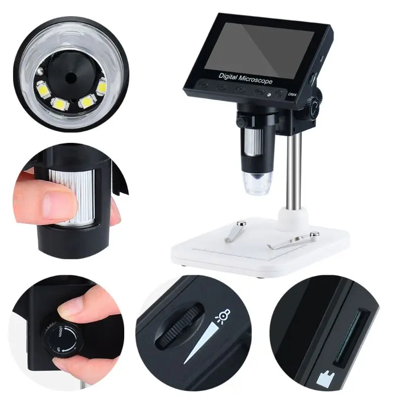 

1000X Digital Microscope Camera Video 720p with 4.3" LCD Screen & Holder & 8 Led