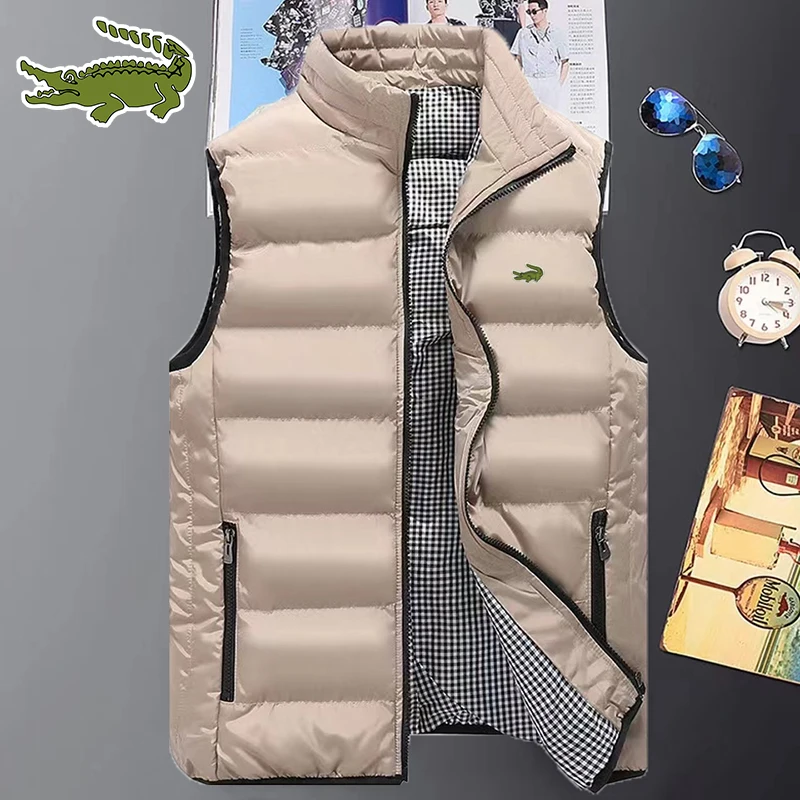 Men's and women's autumn and winter warm and windproof Vest Jacket fashion trend thickened cotton padded warm images - 6