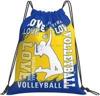 volleyball drawstring backpack sport gym cinch bag drawstring sackpack for kids womens mens