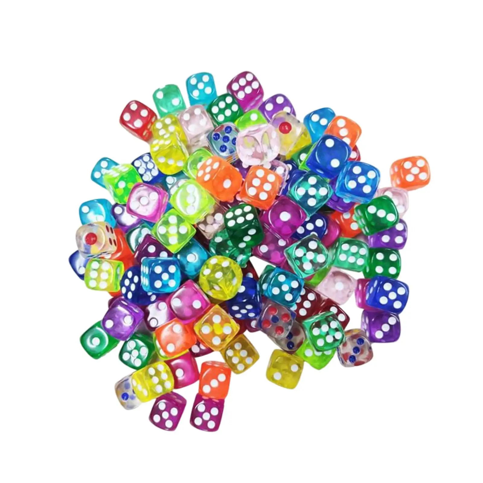 

100 Pieces Transparent Set 14mm Multicolor Game Round Corner for Party Activity