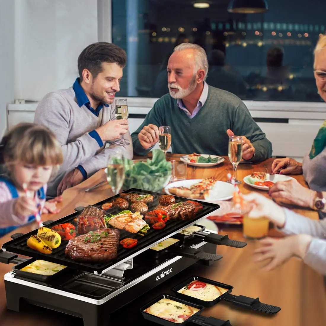 electric grill table portable 2 in 1 reversible non stick plate crepe maker with adjustable temperature control and 8 paddles free global shipping