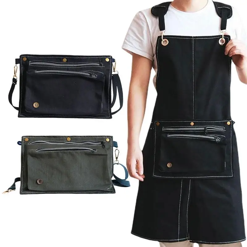 

Woodworking Apron Detachable Shoulder Bag Woman Men Waterproof Stain Resistant With Pockets Cooking Apron Painting Work Apron