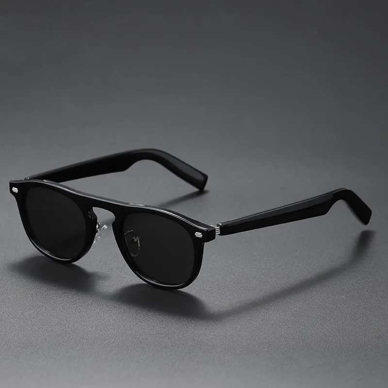 

2022 New Fashion Vintage Sunglasses Tough Guy Style UV400 Polarized Lens Acetate Frame Classical Oval Pilot Design Women Man