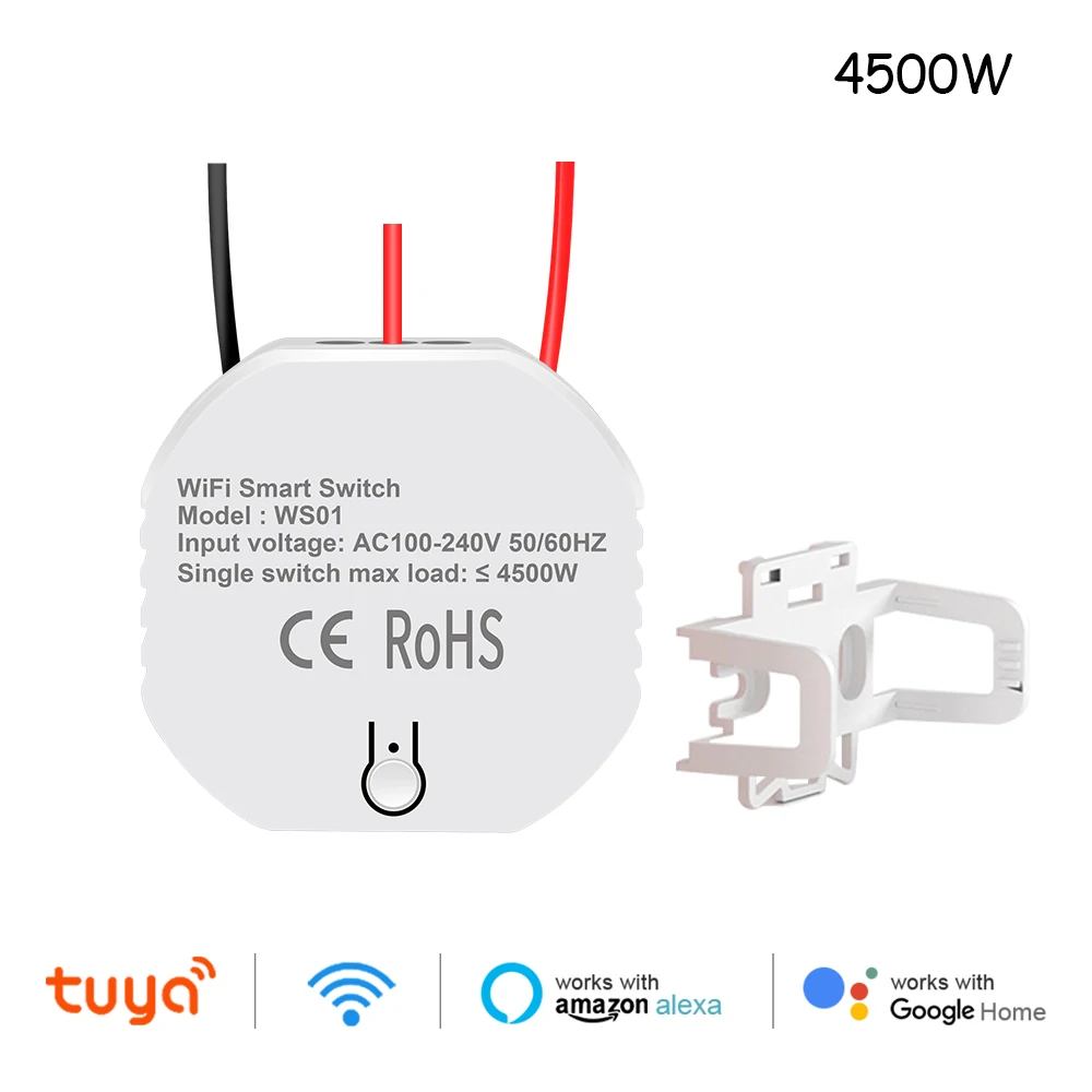 

30A Tuya Wifi Smart Switch 4500W Boiler Water Heater Switch Module Control Timer Smart Mini DIY Breaker for Alexa Google Home