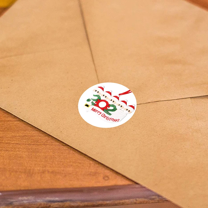 Рулон мультяшной наклейки с Рождеством Санта-Клаус дерево бумажная этикетка